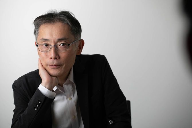 作家の田中慎弥さん。