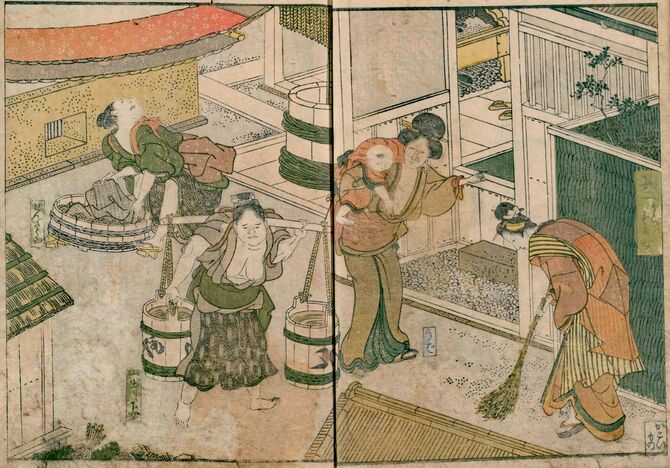 裏長屋に住む囲い者（右下）