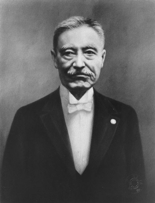 毎日新聞社長から政治家になった島田三郎の肖像写真、1923年以前