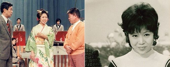 アナウンサー時代の母。（左）着用する着物は、亡き祖母の手作りの着物。（右）「アフタヌーンショー」（1965～85年放送。テレビ朝日系列）に出演中。