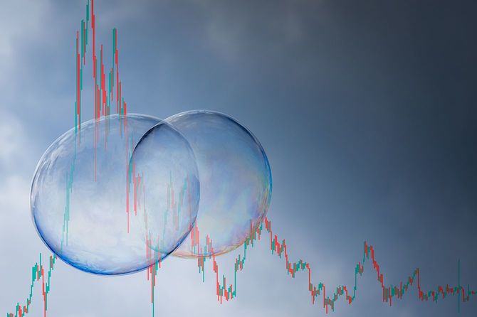 株価チャートと泡