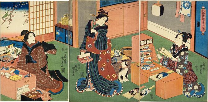 「花盛士農工商」二代歌川国貞・画（1849年）