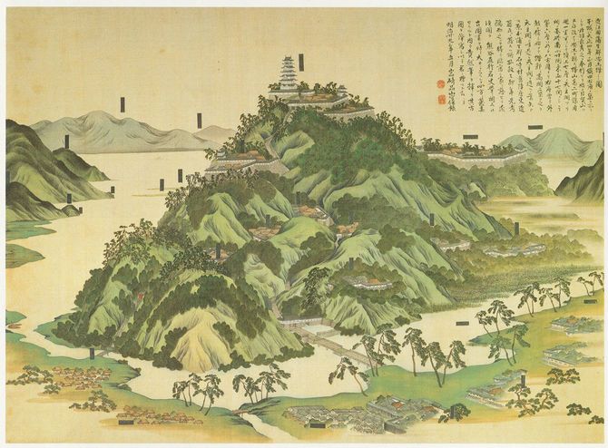 安土城絵図（大阪城博物館）、1855年
