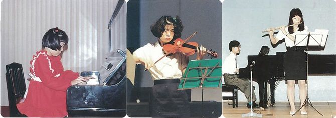 ピアノは3歳から習い、その後バイオリンやフルートにも挑戦。