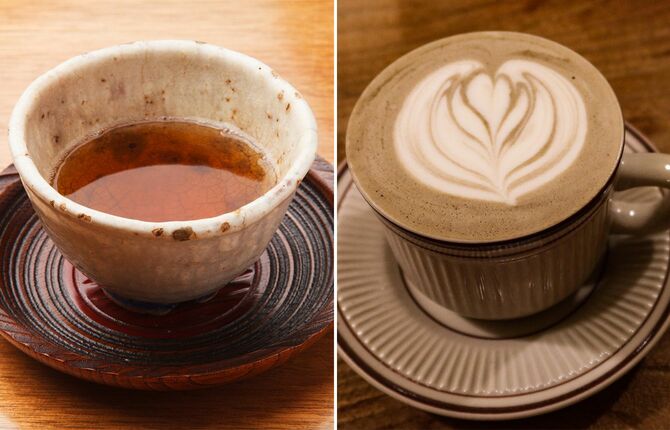 ほうじ茶とほうじ茶ラテ