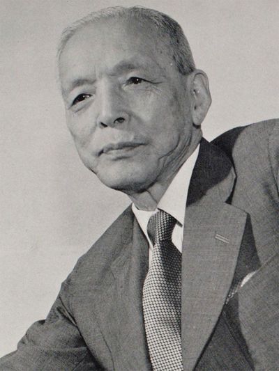 東宝社長・小林一三。撮影：田村茂