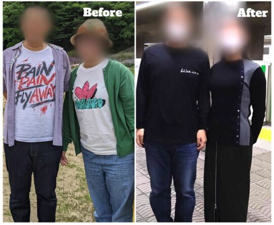 ダイエット前後のよめさん夫婦