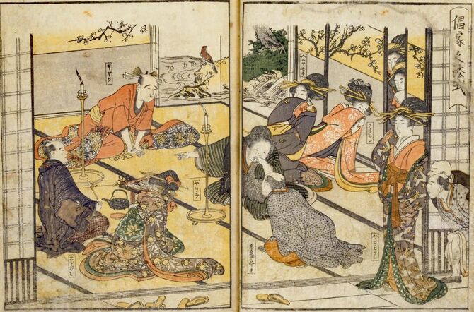 十返舎一九作、喜多川歌麿画『青楼絵抄年中行事』