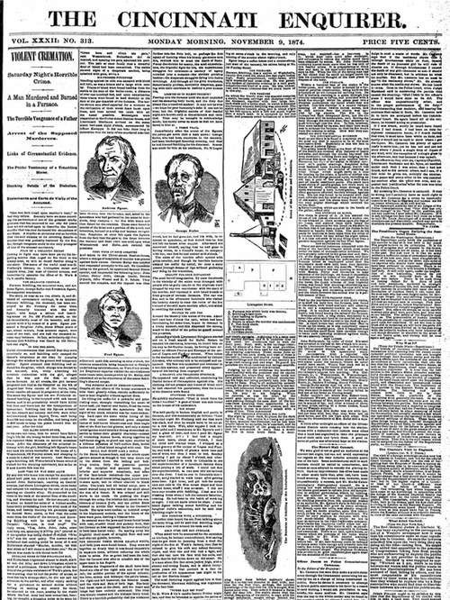 ラフカディオ・ハーンの執筆した皮革工場殺人事件の記事（画像提供＝小泉家）