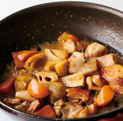 3汁けがなくなるまで煮る