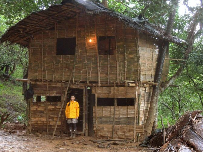 先住民族の人たちの手を借りて作ったバンブーツリーハウス