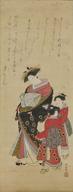 礒田湖龍斎筆「遊女道中図」 出典＝国立文化財機構所蔵品統合検索システム