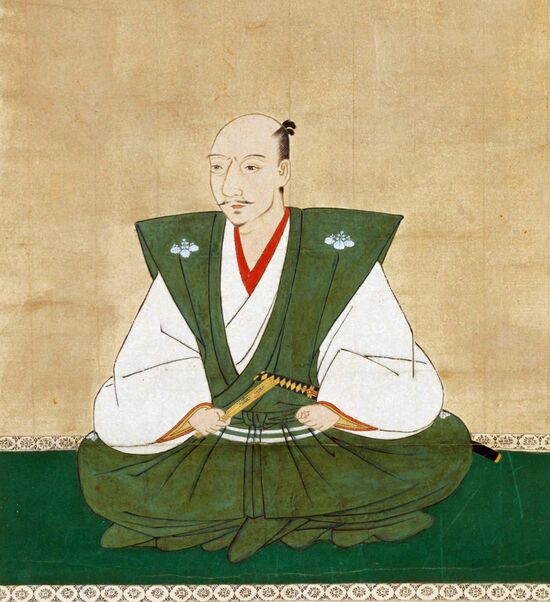 狩野宗秀画「織田信長像」（一部）、長興寺所蔵、1583年