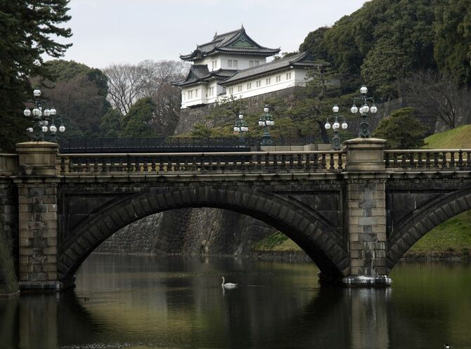 皇居正門前に架かる「二重橋」