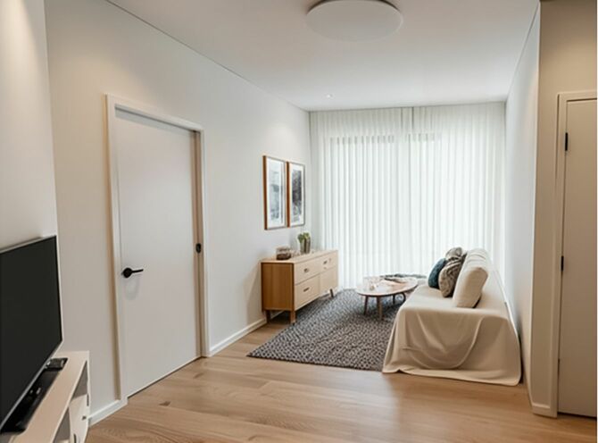 リフォーム後の広く整理されたリビング