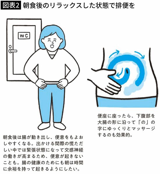 【図表2】朝食後のリラックスした状態で排便を