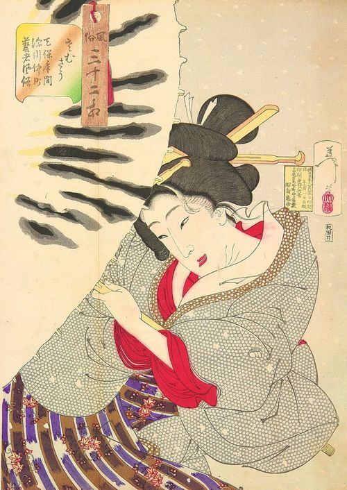 深川の辰巳芸者を描いた月岡芳年画「風俗三十二相」、明治21年（1888）