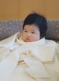 御誕生3カ月頃の愛子内親王（2002年撮影）