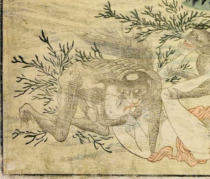 喜多川歌麿『歌満くら』より「河童と海女」