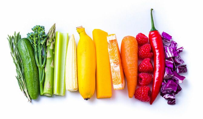 虹色の野菜や果物