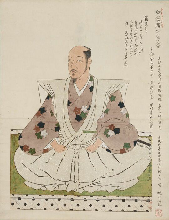 蜷川式胤模写「加藤清正像」（東京国立博物館所蔵）、江戸時代・安政5年（1858）、原本は安土桃山時代 出典：ColBase　