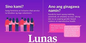 ルナスの説明やオンラインカウンセリングについてフィリピン語で伝える。英語が苦手な人にもメッセージが届きやすい