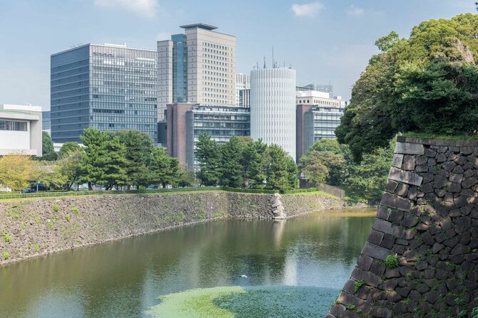 一橋家があった江戸城一ツ橋方面（現在の皇居）、2019年