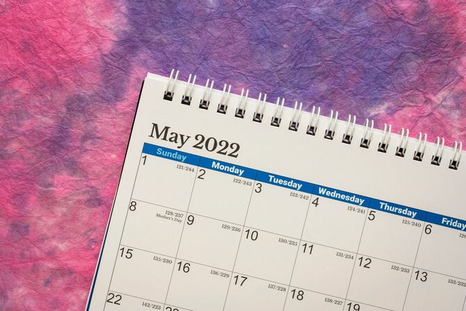 2022年5月のカレンダー