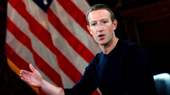 講演するフェイスブックのザッカーバーグ最高経営責任者（CEO）アメリカ・ワシントン＝2019年10月17日（写真＝AFP／時事通信フォト）