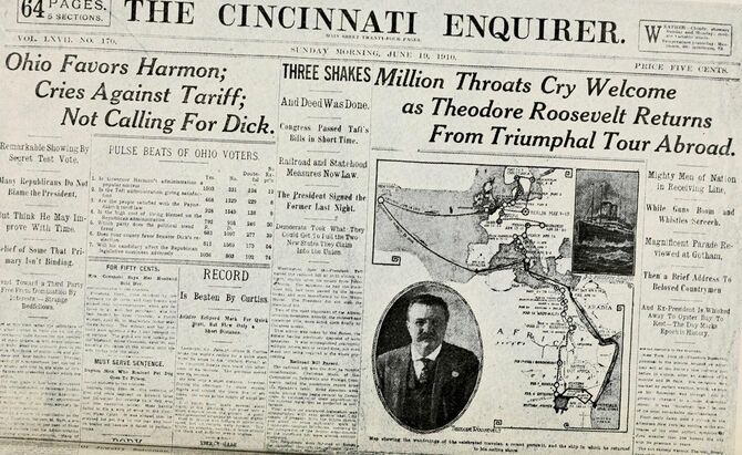 新聞「シンシナティ・エンクワイラー」、1912年の紙面