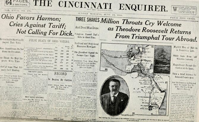 新聞「シンシナティ・エンクワイラー」、1912年の紙面