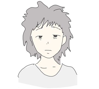 まとまりのない「ボサボサ髪」の例