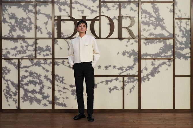 「あんぱん」で嵩を演じる北村匠海、Dior Fall 2025 Show＝2025年4月15日、京都府京都市南区