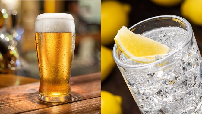 ビールのグラス、ハイボール