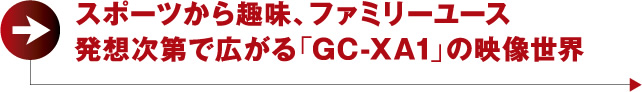 スポーツから趣味、ファミリーユース
発想次第で広がる「GC-XA1」の映像世界